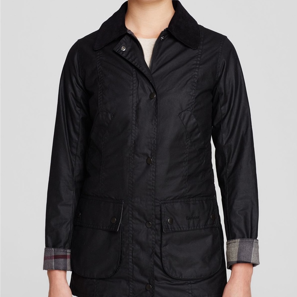 Barbour Straiton Wax Jacket Black Size 4